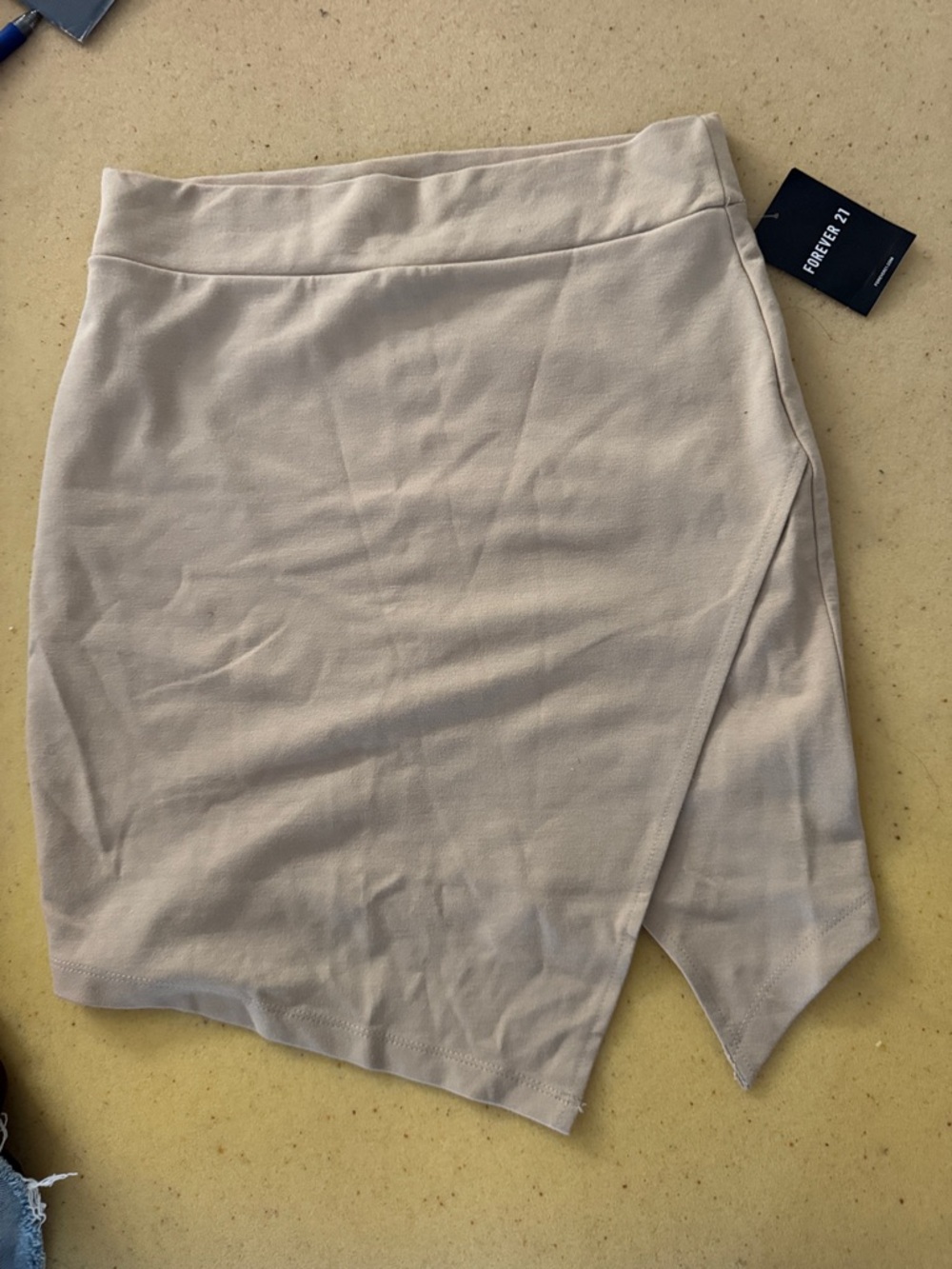 Forever 21 Neutral Beige Asymmetrical Wrap Skirt